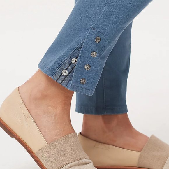 Martha Stewart Colored Denim Jeans with Ankle Snaps  10601 - Picture 3 of 4